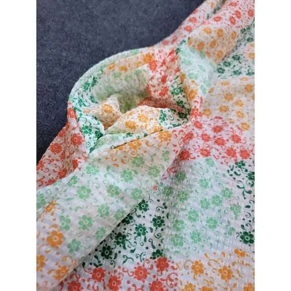 Vintage 60s 70s Mod Multicolor Maxi Dress Floral Lace Tie Waist‎ Zip House M - Picture 6 of 15